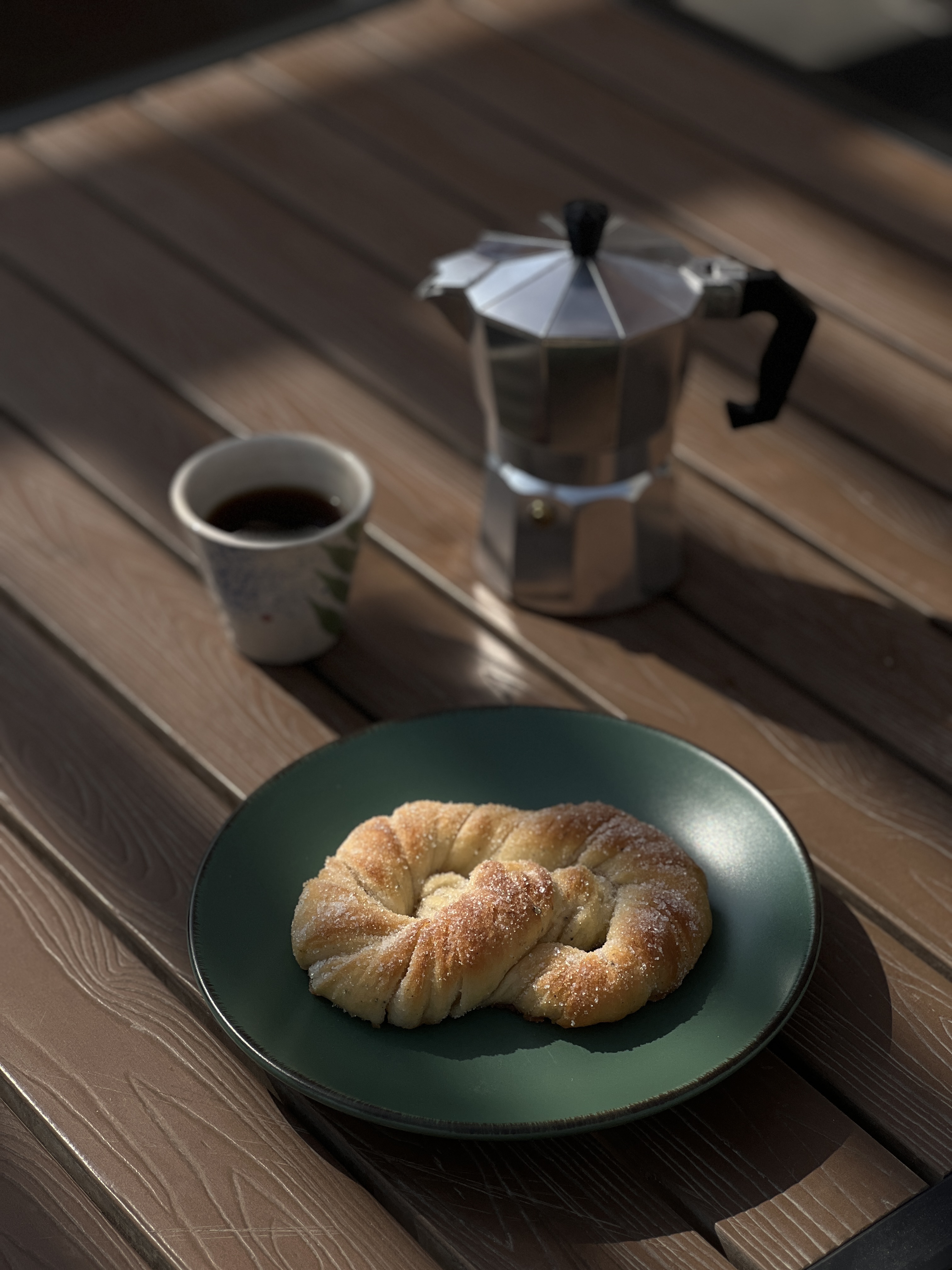 Friends sharing fika with coffee and buns